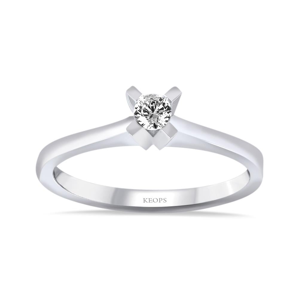 G Renk 0.10 Karat Pırlanta Tektaş Yüzük