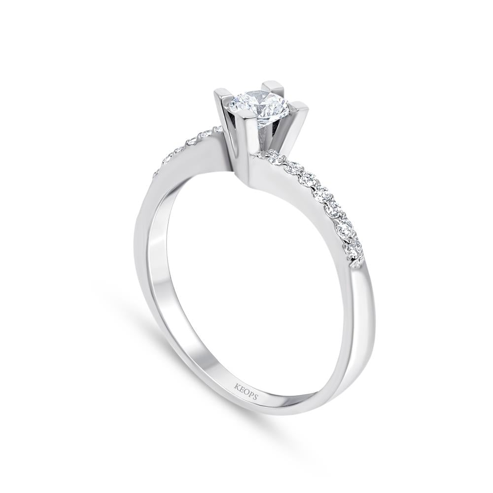 G Renk 0.30 Karat Pırlanta Tektaş Yüzük - HRD Sertifikalı