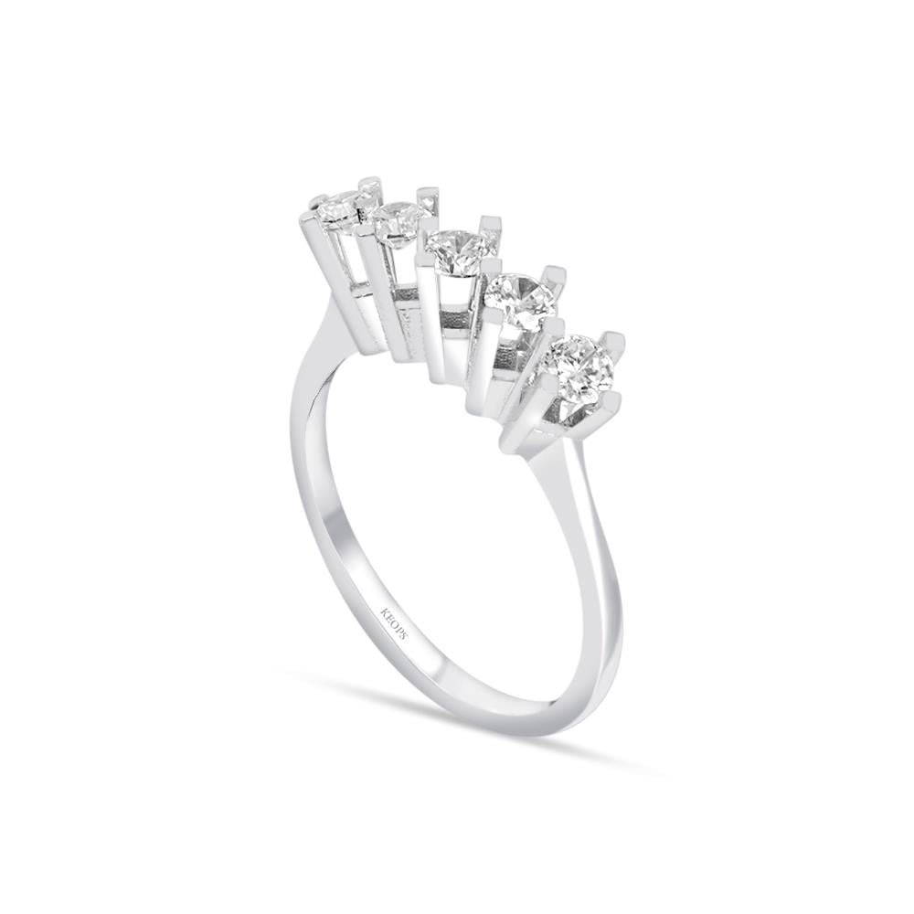 G Renk 0.50 Karat Pırlanta Beştaş Yüzük