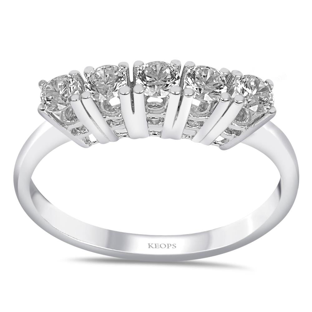 G Renk 0.50 Karat Pırlanta Beştaş Yüzük