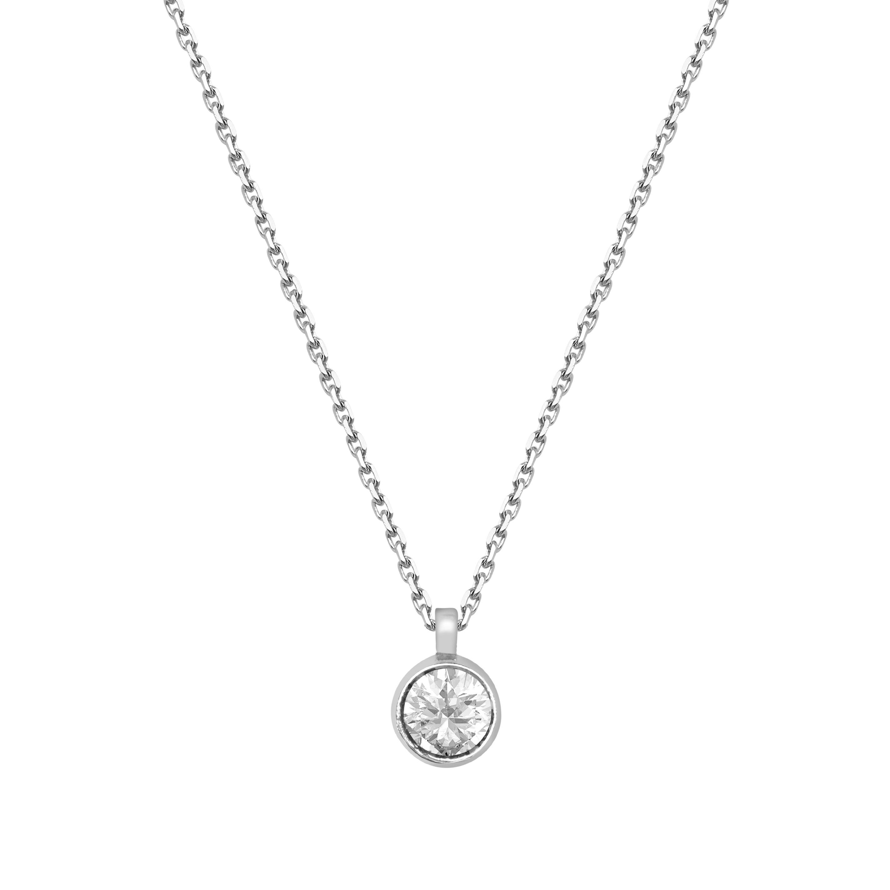 G Renk 0,10 Karat Pırlanta Tektaş Kolye