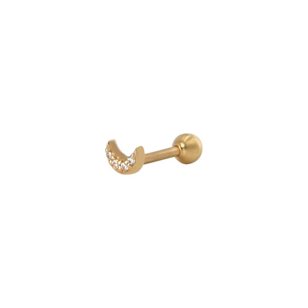 Pırlanta Hilal Ay Tragus Küpe