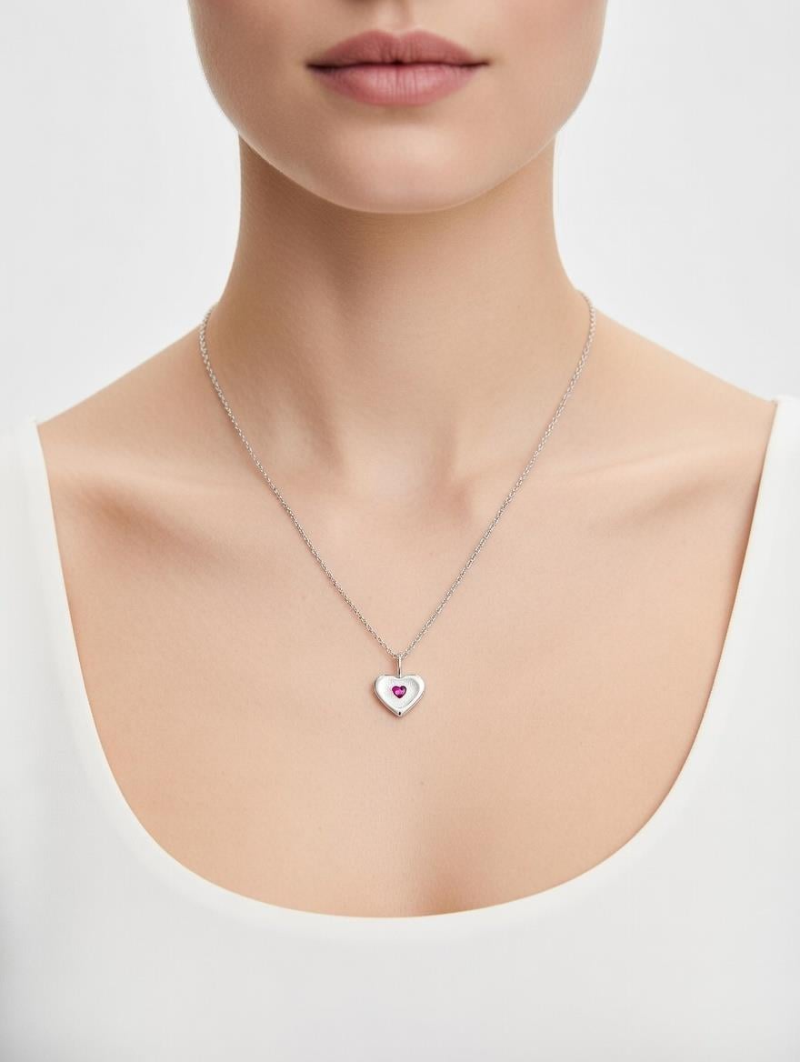 Ruby Taşlı Temmuz Ayı Doğum Kolyesi - 900906