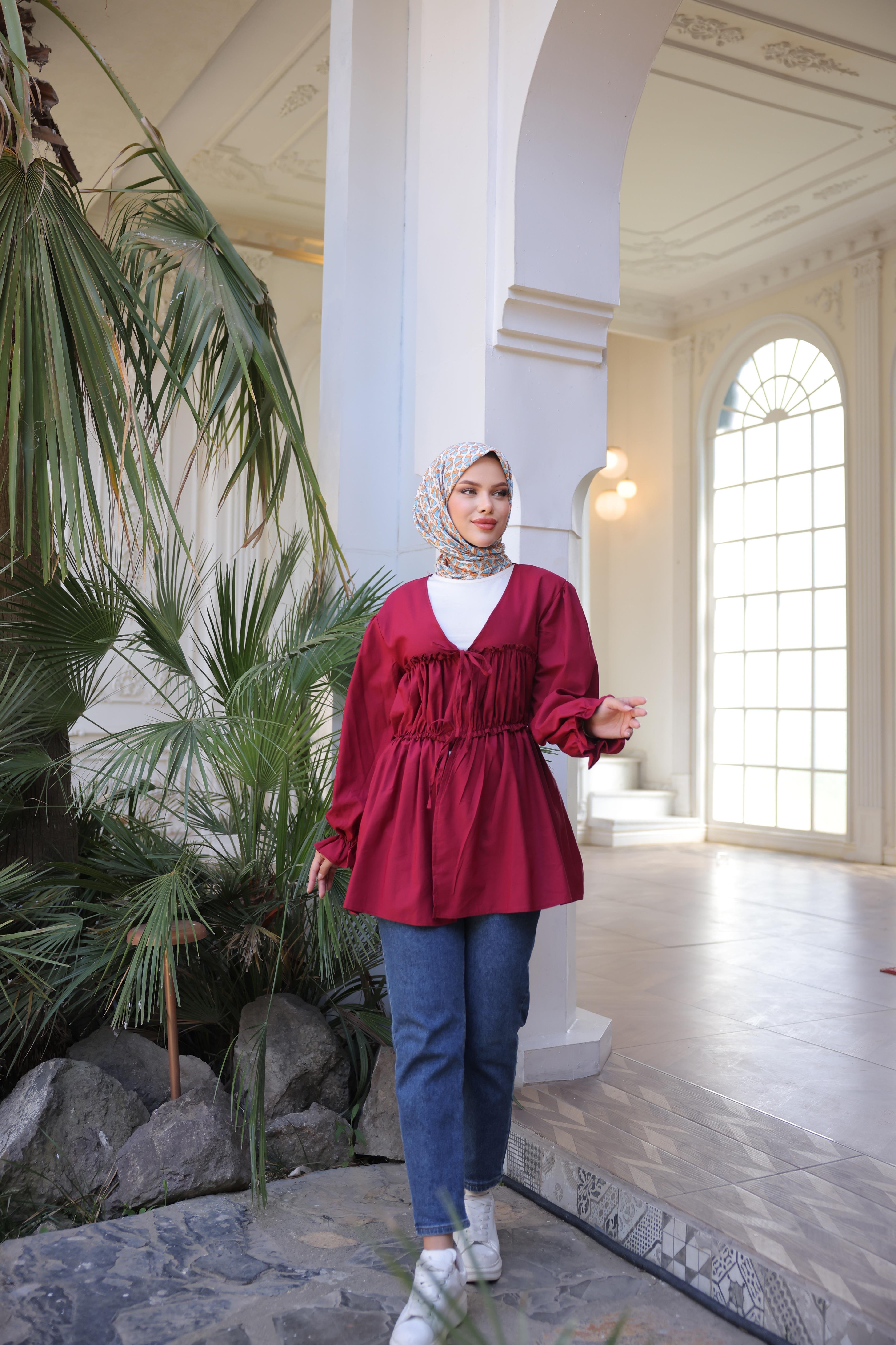 Beli Büzgülü Lastikli Kimono Tunik