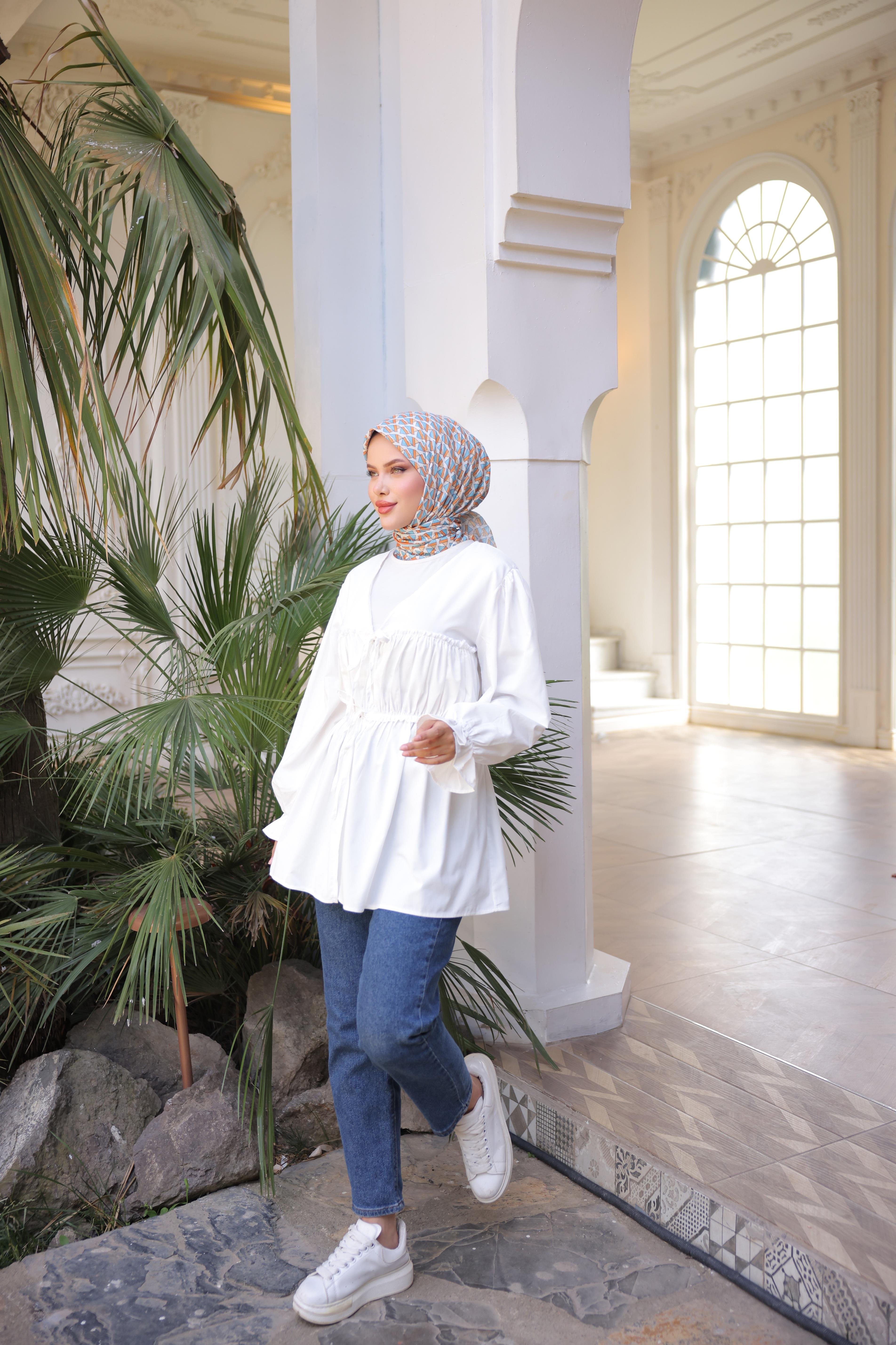 Beli Büzgülü Lastikli Kimono Tunik