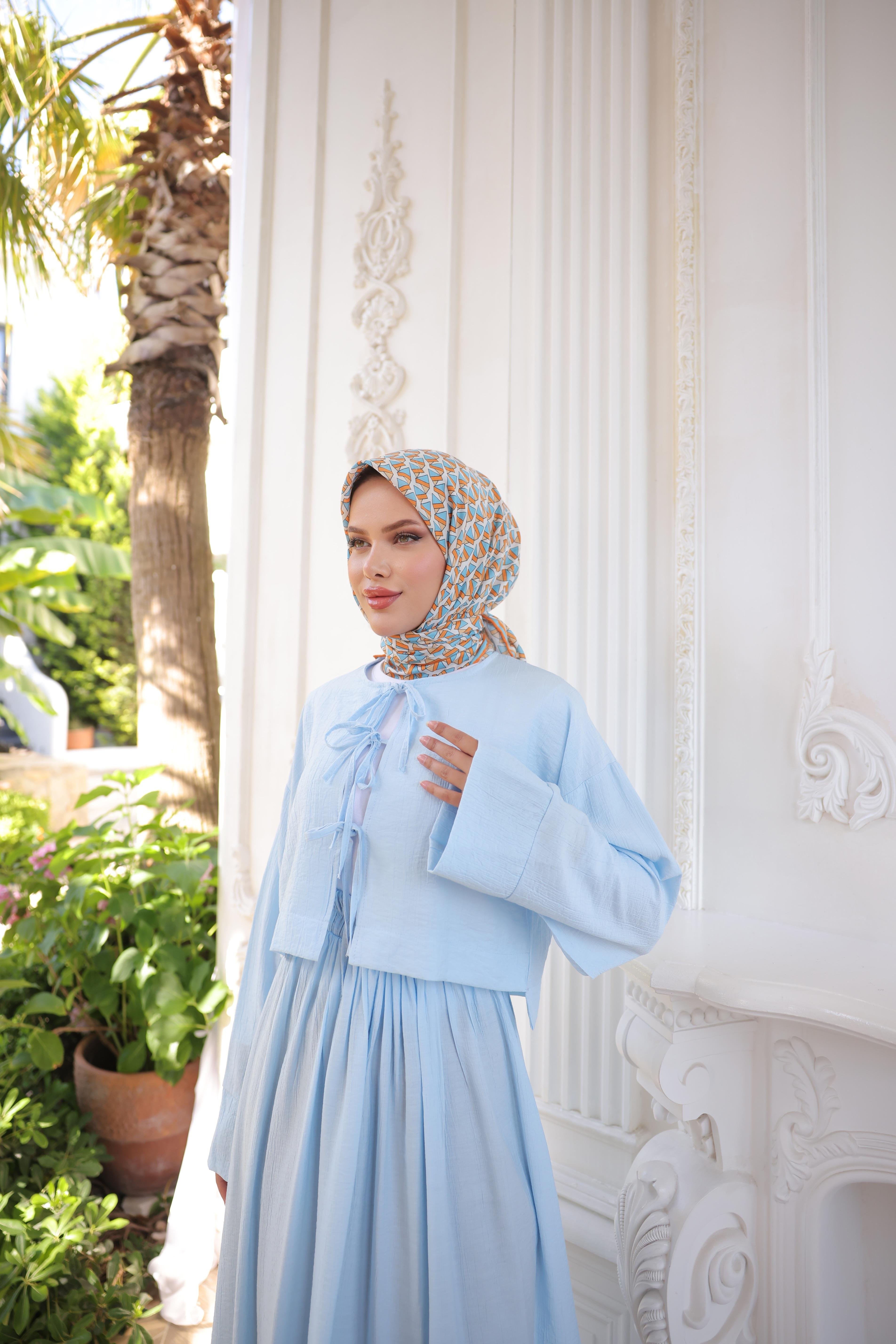 Çilek Kumaş Önü Bağlamalı Kimono Etekli Takım 