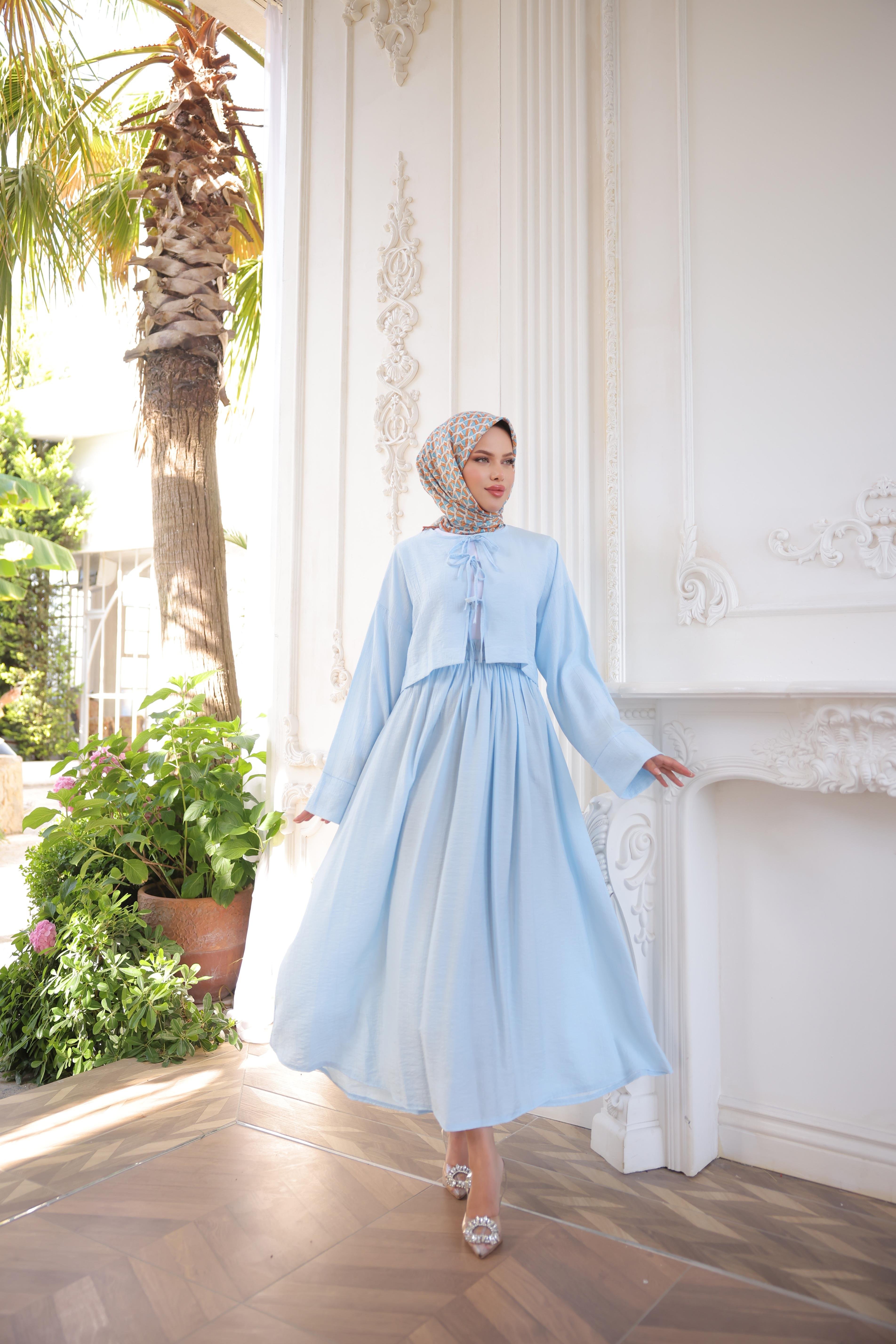 Çilek Kumaş Önü Bağlamalı Kimono Etekli Takım 