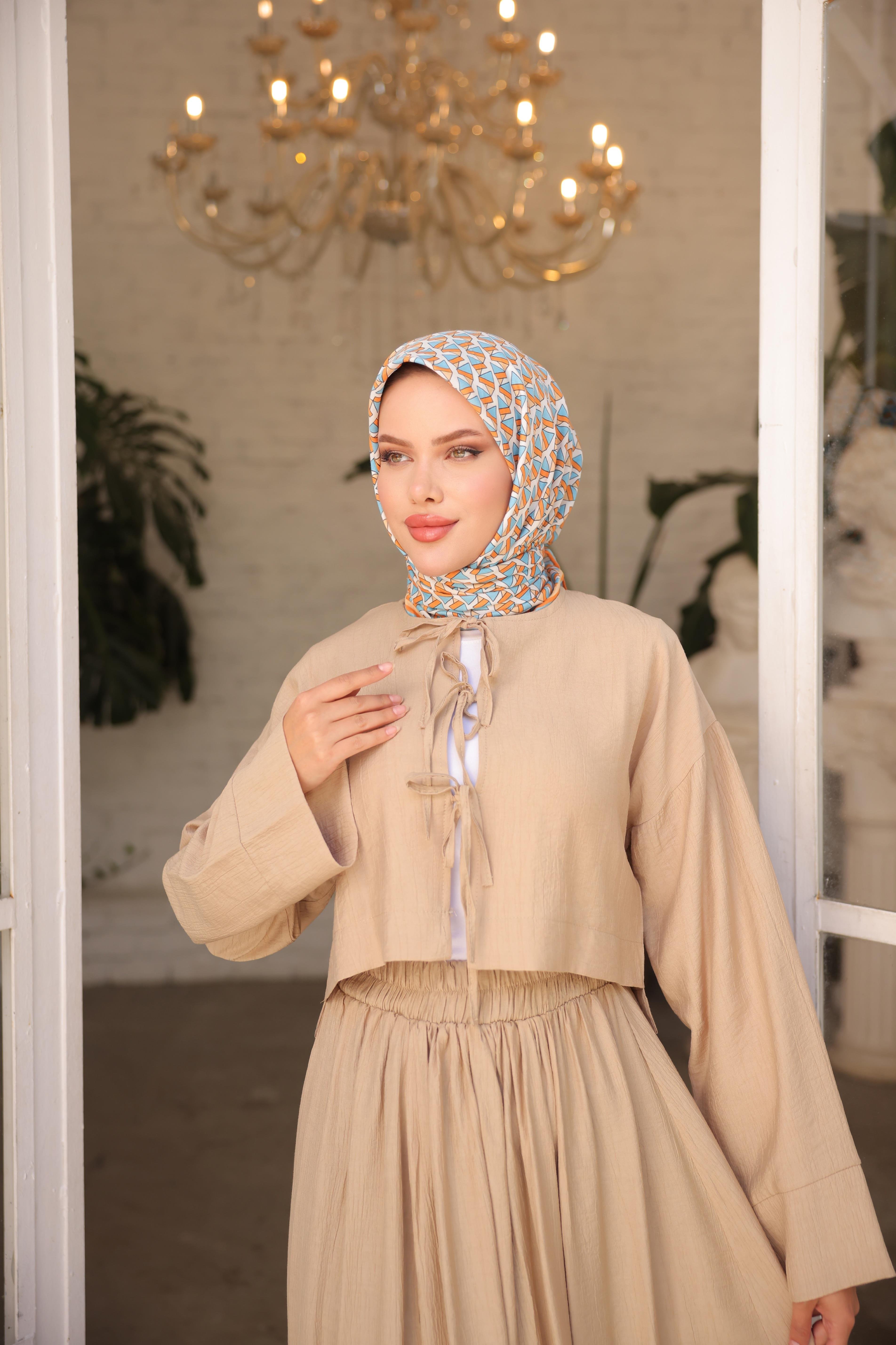 Çilek Kumaş Önü Bağlamalı Kimono Etekli Takım 