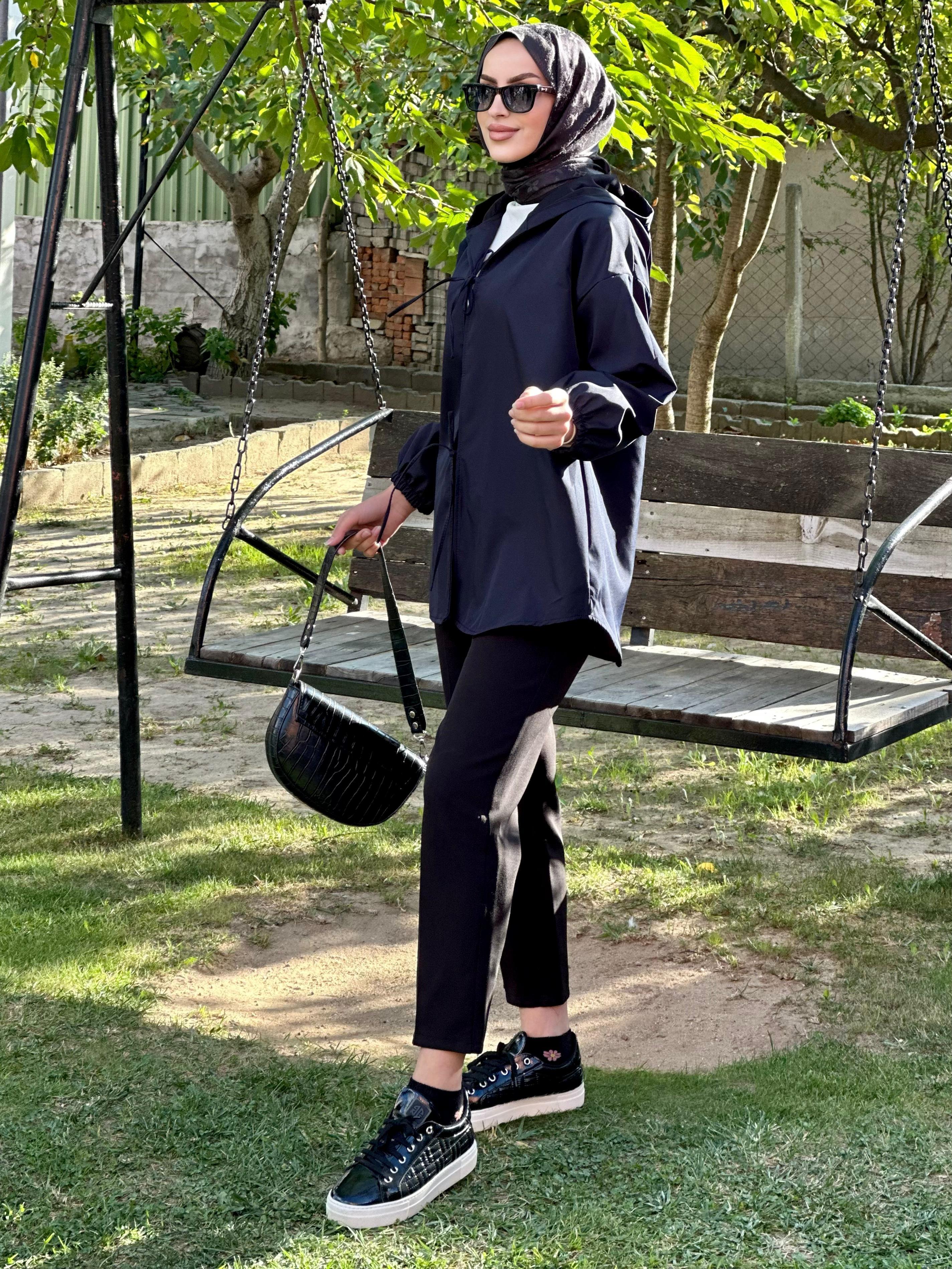 kapşonlu önü baglamalı kimono 