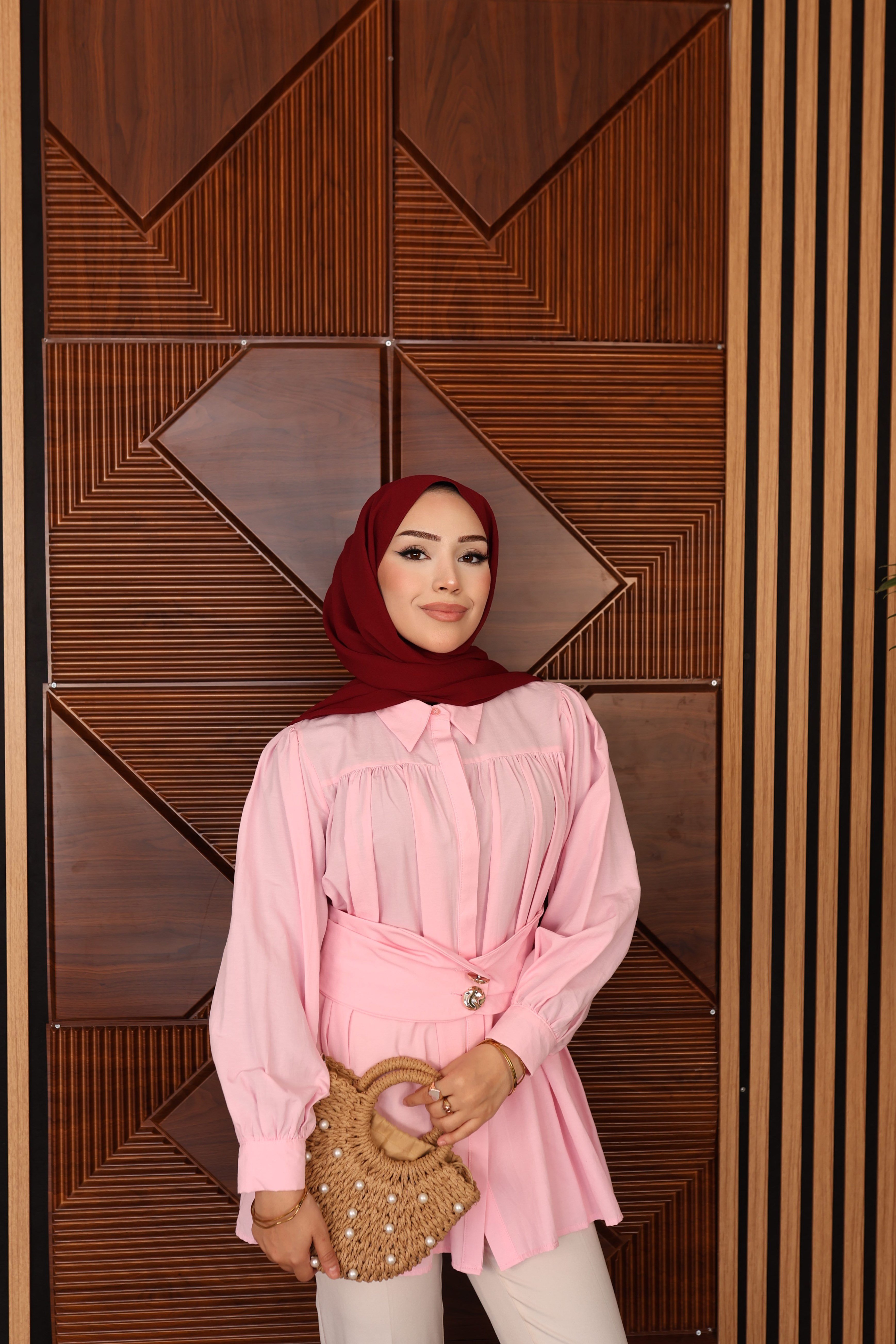 Sarı Dügmeli Korsajlı Tunik