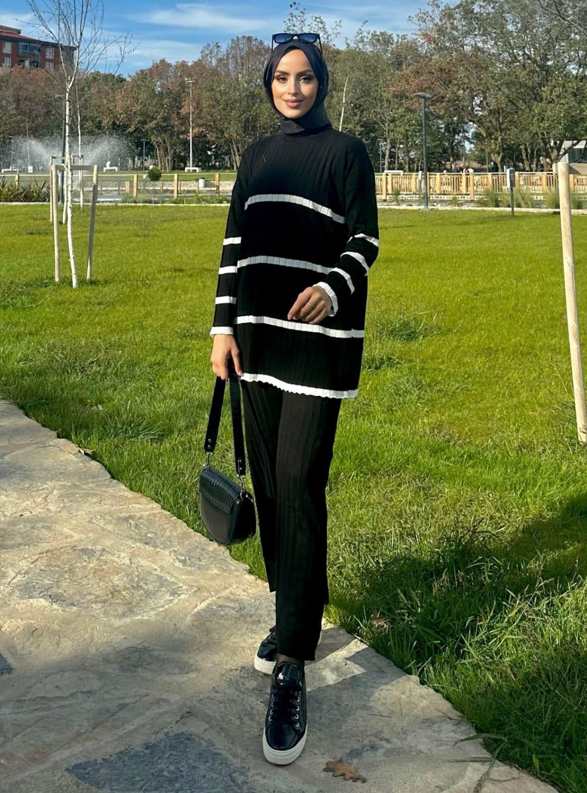 Yeni Sezon Çizgili Triko Takım