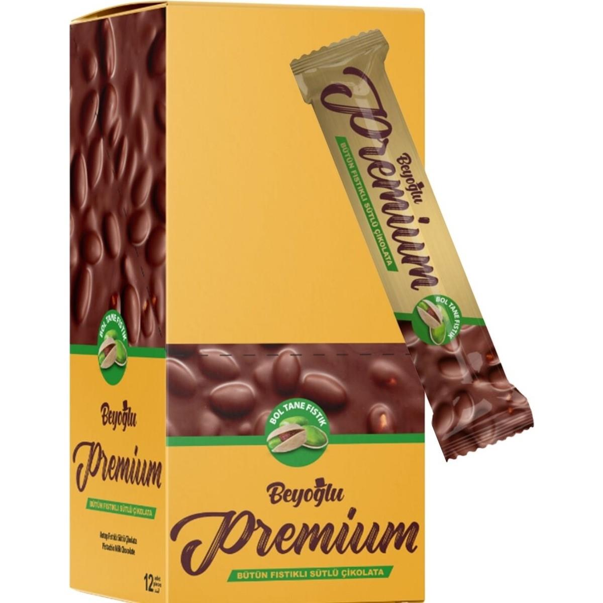 Beyoğlu Premium Fıstıklı Çikolata 75 gr x 12