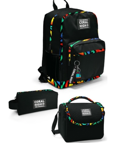CORAL HİGH SİYAH ÇANTA SET