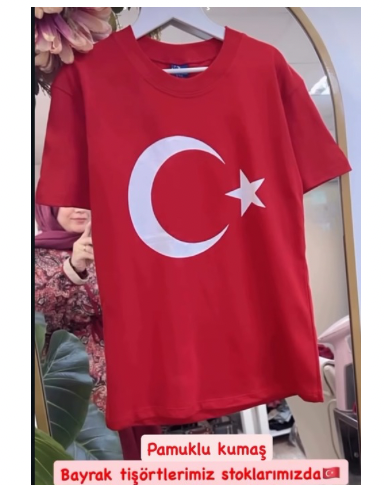 KIRMIZI TÜRK BAYRAKLI UNİSEX TİŞÖRT 