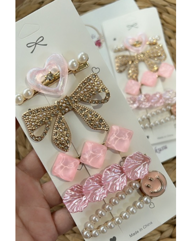 METAL KLİPSLİ 5'Lİ PUDRA SET