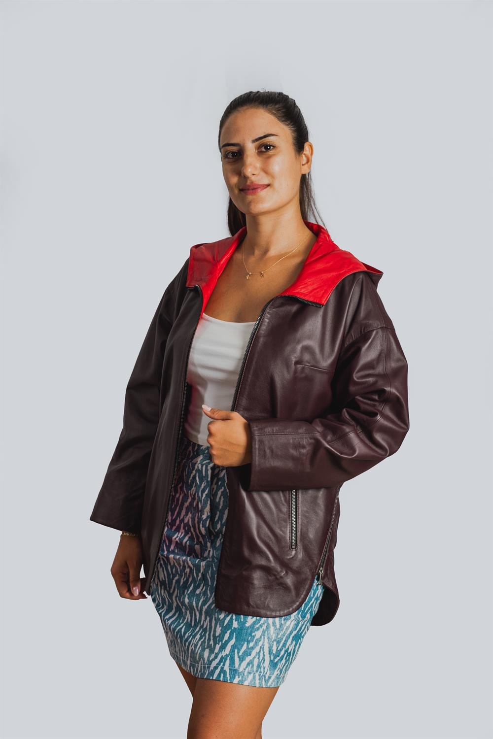 2442 Saarland Bayan Deri Ceketi