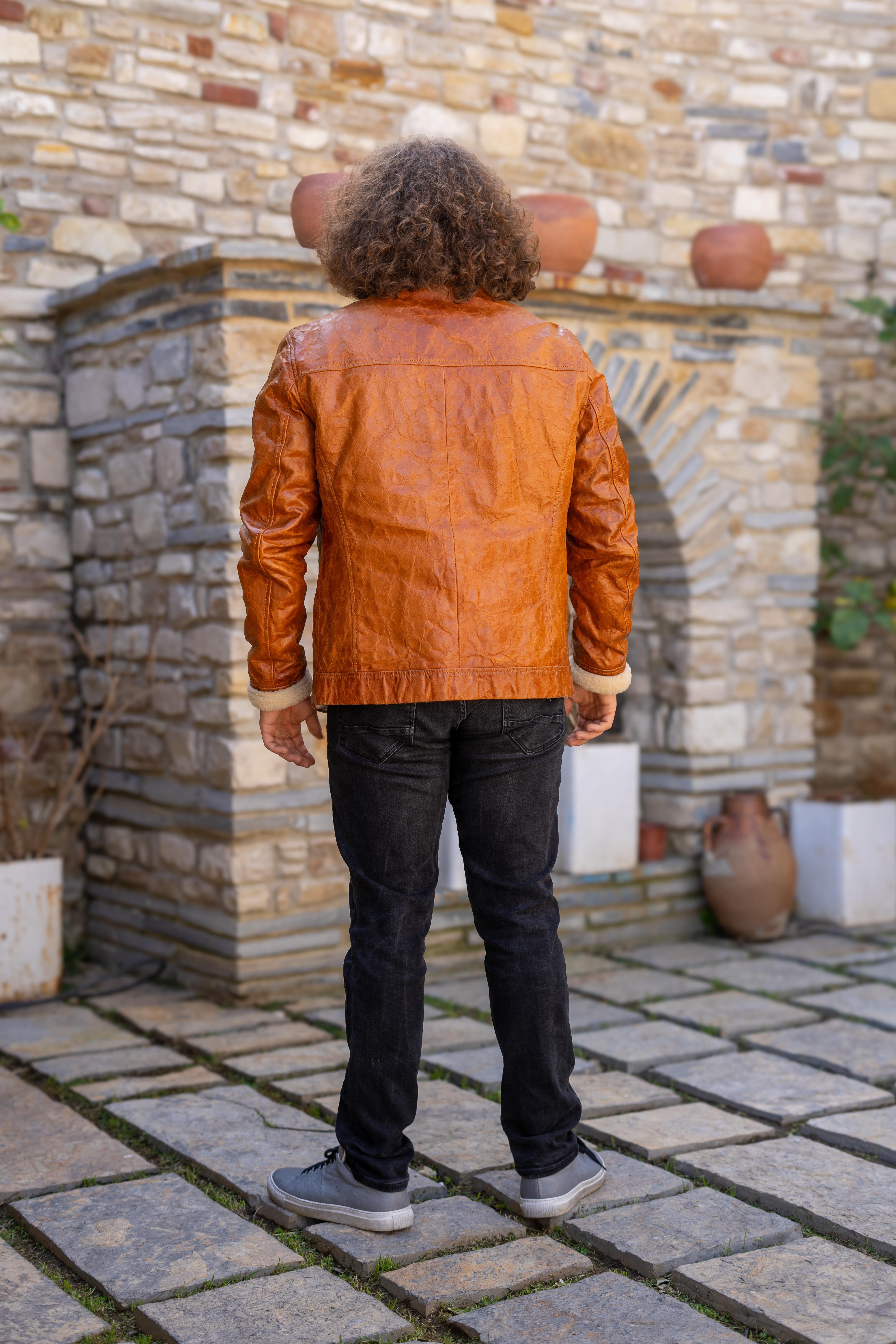 Culebrita Erkek Kürk Deri Ceketi