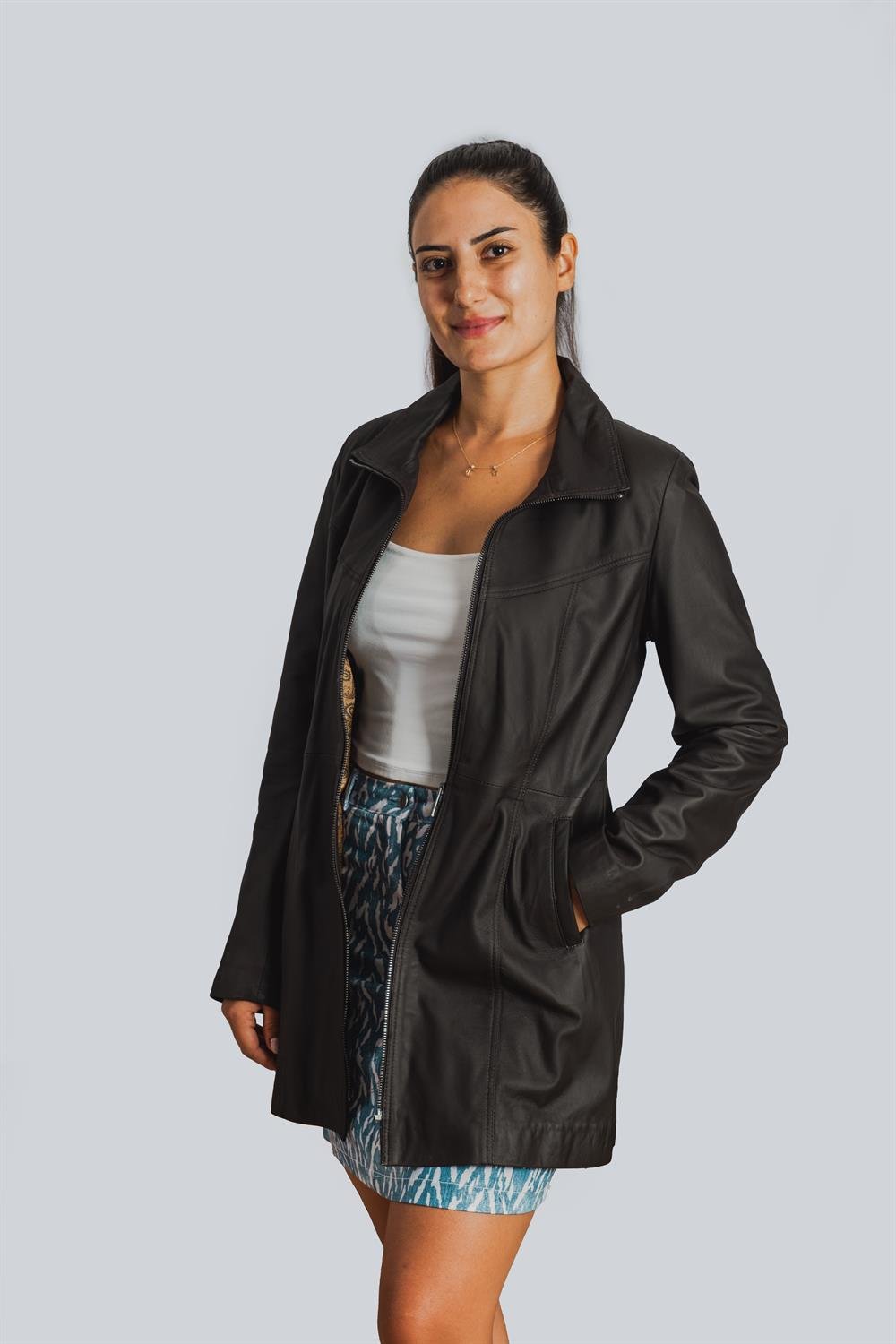 E133 Dresden Bayan Deri Ceketi