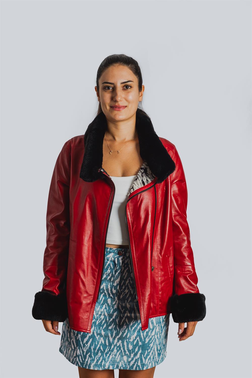 Eozgur Tukarim Bayan Deri Ceket