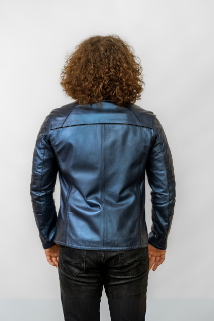 Lacivert Quepos Erkek Deri Ceket