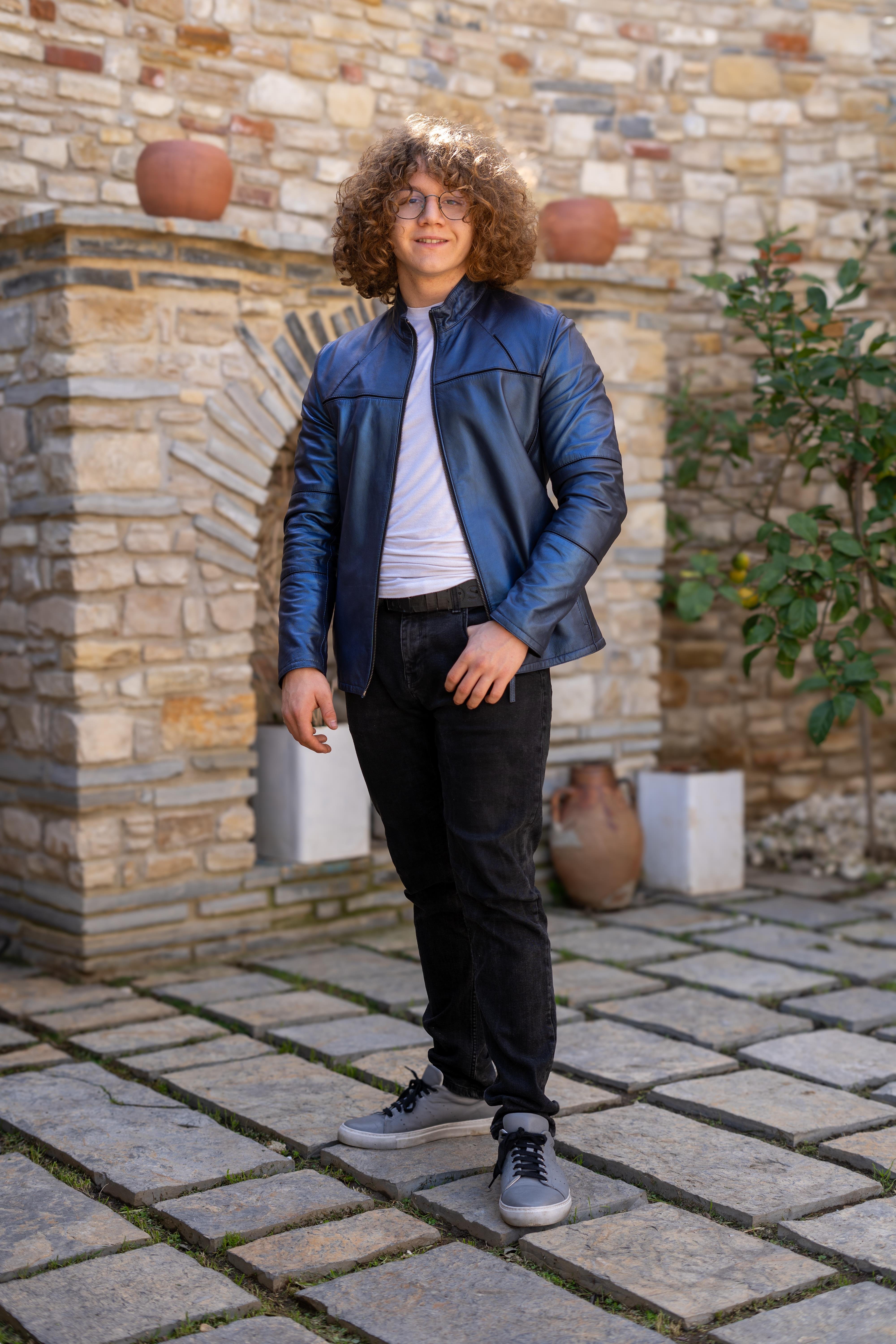 Lacivert Quepos Erkek Deri Ceket