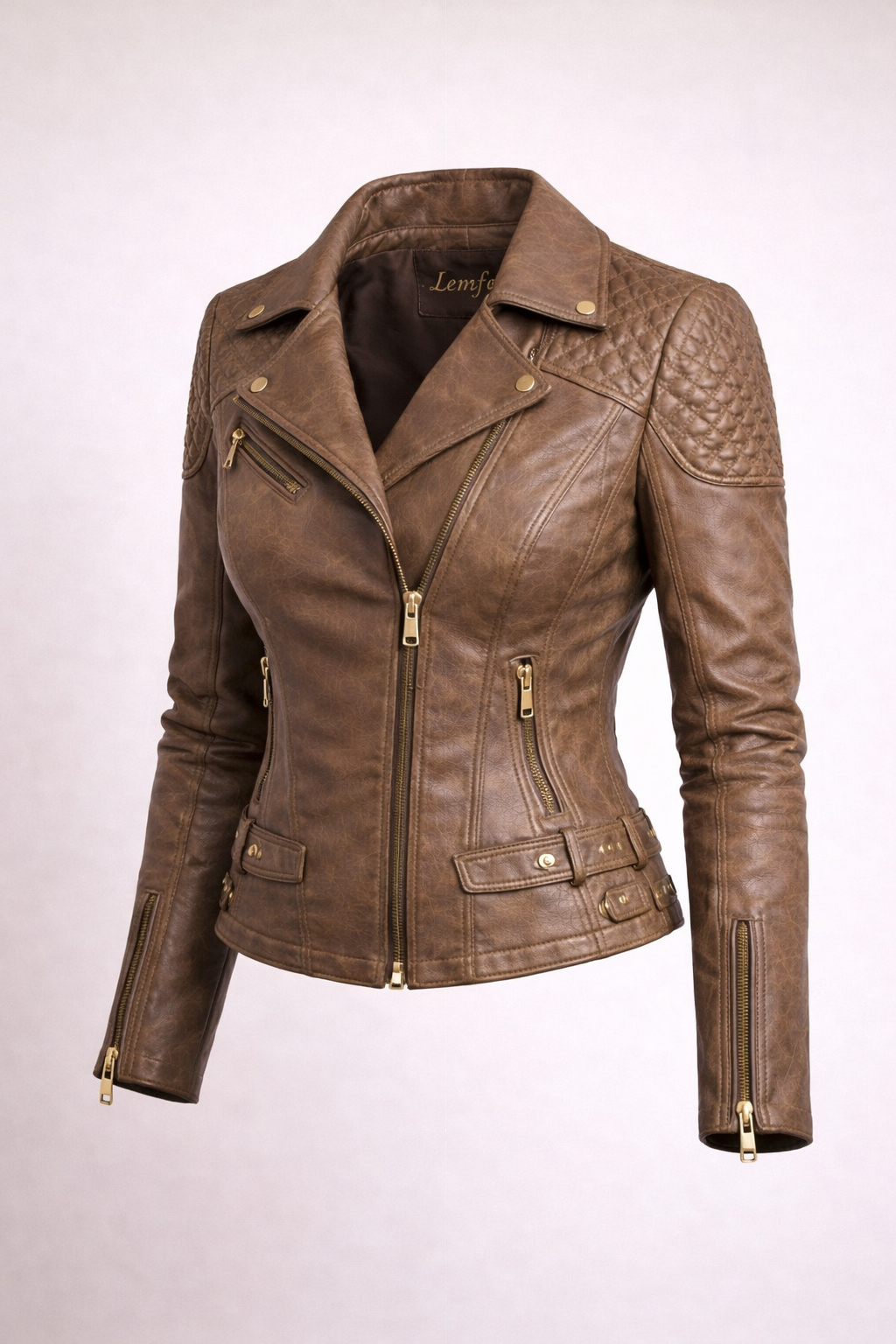Merivan Biker Kadın  Deri Ceket