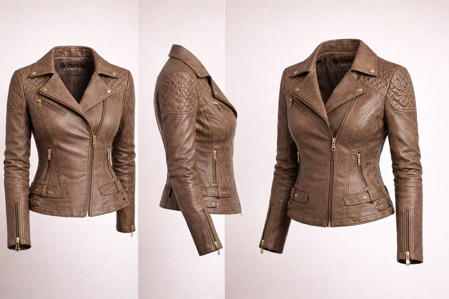 Merivan Biker Kadın  Deri Ceket