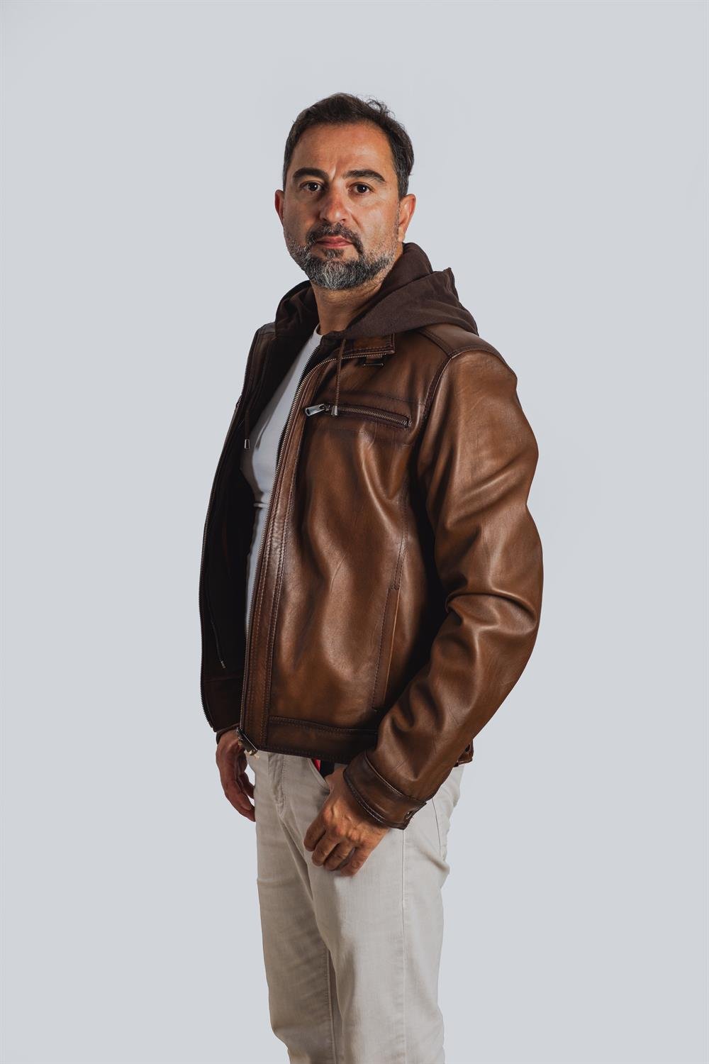 Ronaldo Bratislava Erkek Deri Ceketi