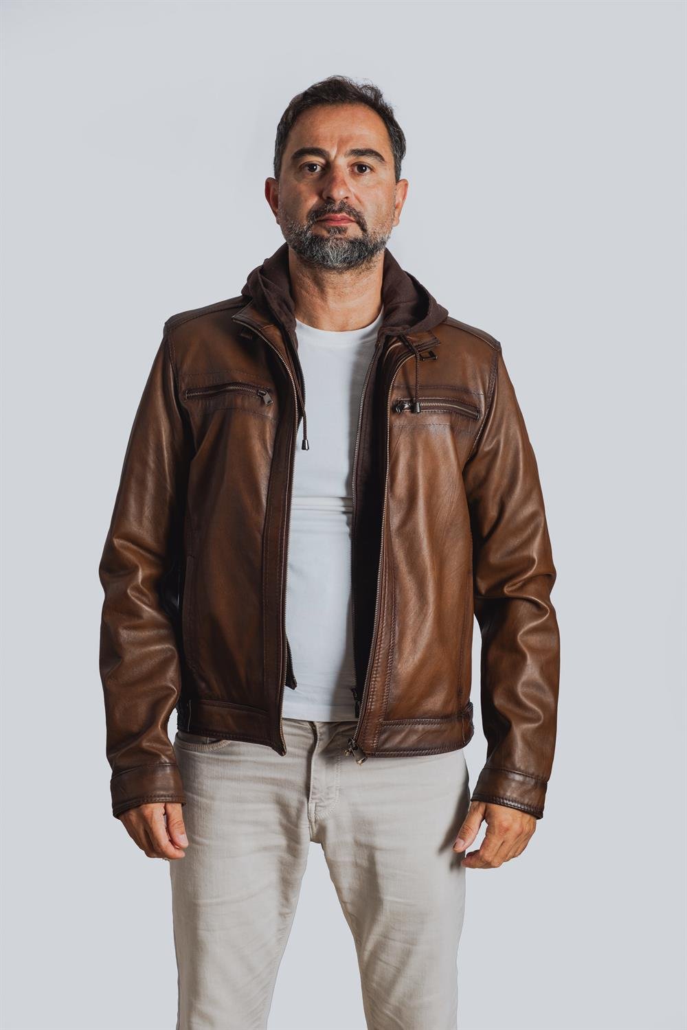 Ronaldo Bratislava Erkek Deri Ceketi