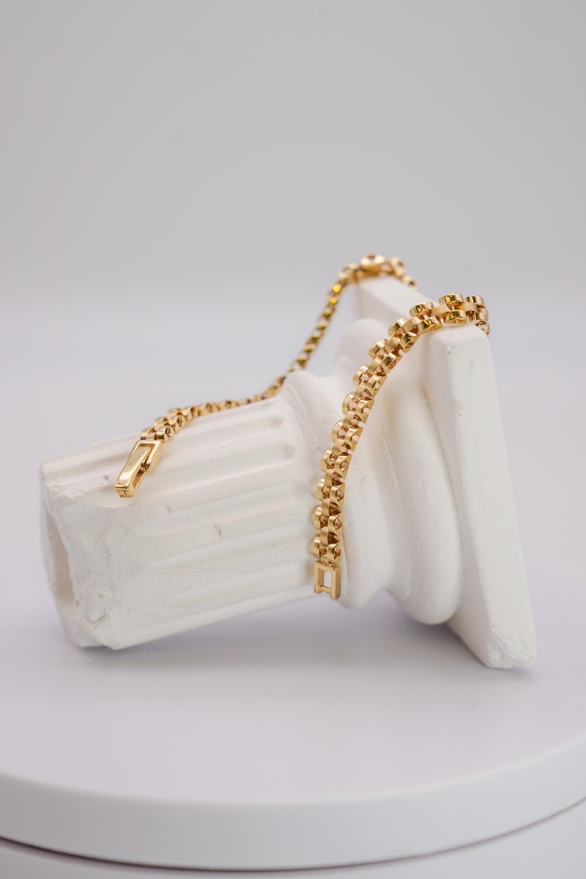 14 Ayar Altın Erkek Zincir Bileklik | Kalın Desenli, Klasik ve Maskülen Takı Modeli