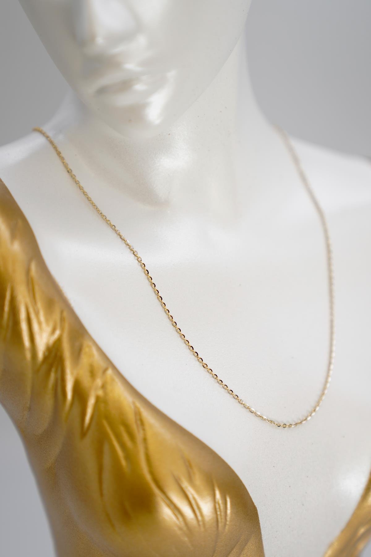 14 Ayar Altın İnce Zincir Kolye Zarif ve Uzun Formuyla Minimal Takı Sevenlere Özel