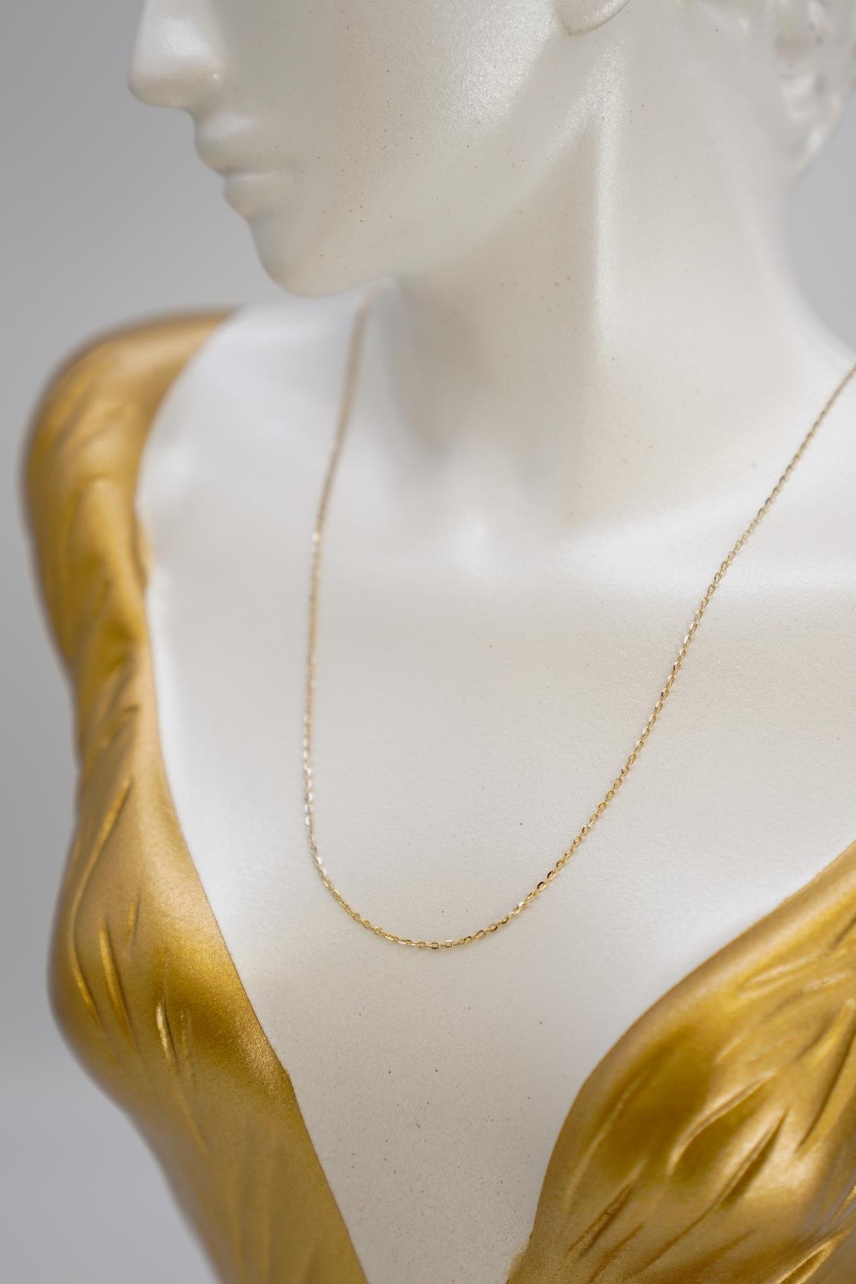 14 Ayar Altın Uzun İnce Zincir Kolye Modern Stil ve Hafif Kullanım Deneyimiyle