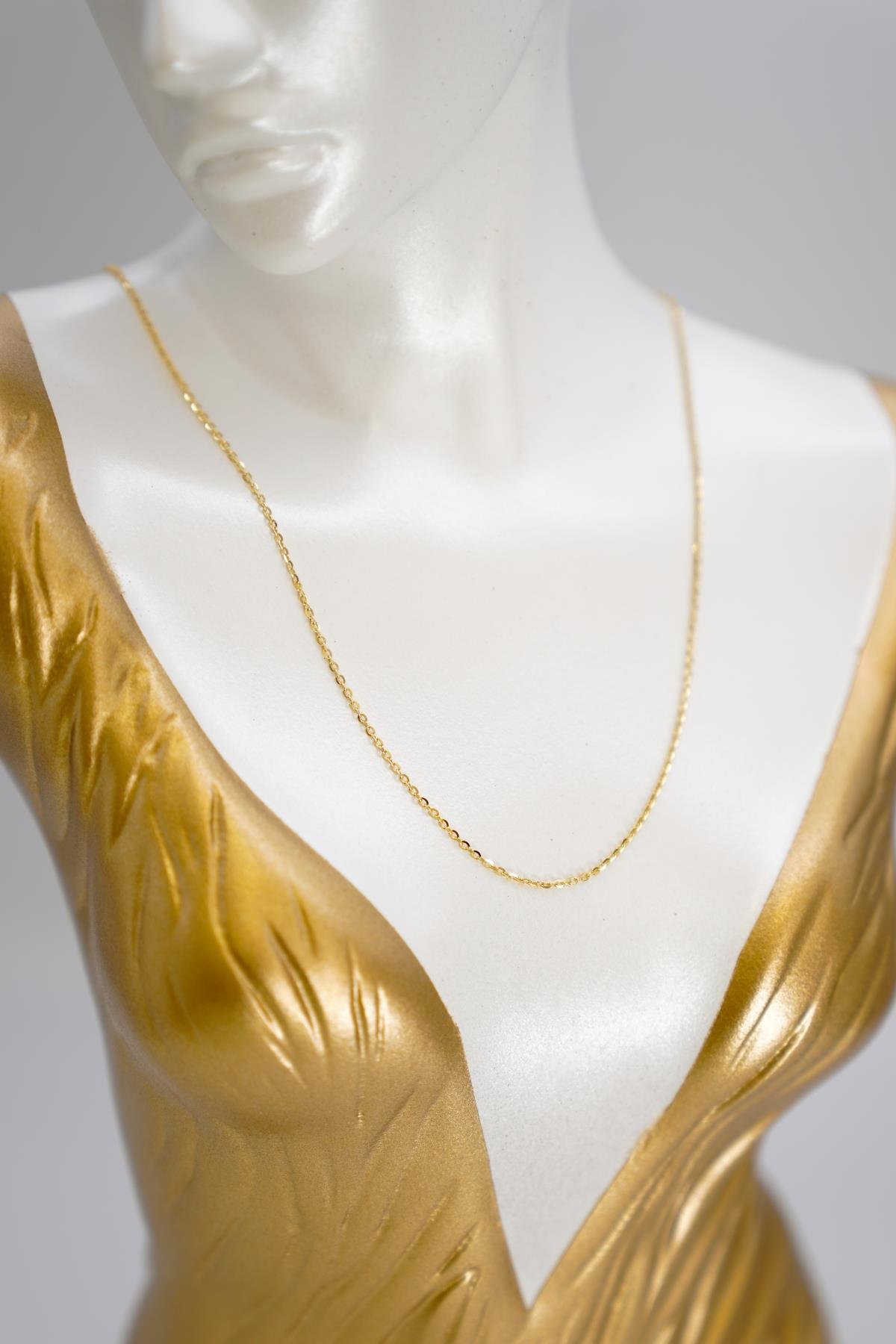 14 Ayar Altın Zarif İnce Zincir Kolye Minimal Tasarım Günlük Takıya Uygun Model