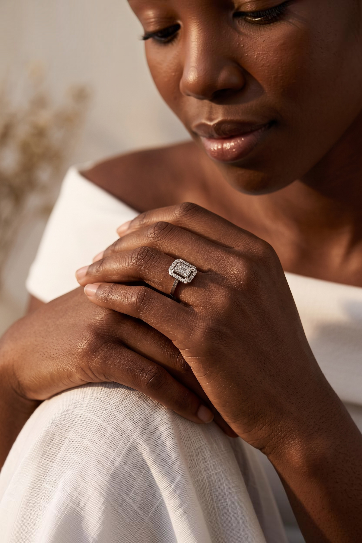 Baguette Stone Diamond Ring 14 Carat