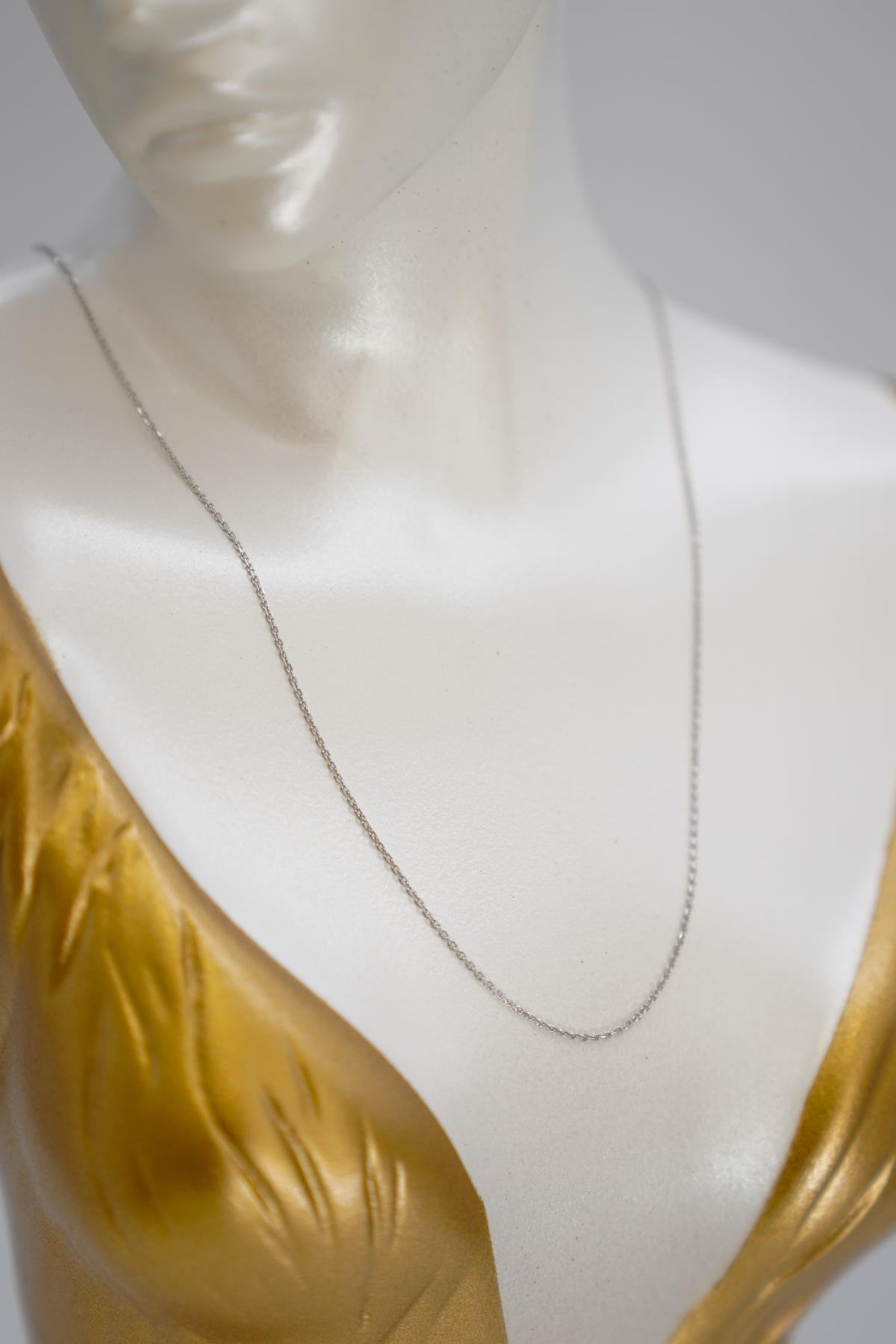 14 Ayar Beyaz Altın İnce Zincir Kolye Hafif ve Zamansız Tasarımıyla Şıklığınızı Tamamlar