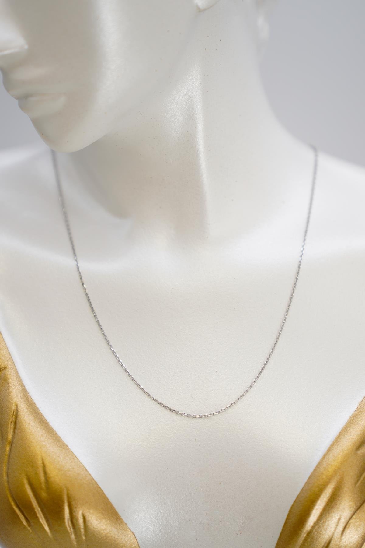 14 Ayar Beyaz Altın İnce Zincir Kolye Minimal ve Hafif Tasarımıyla Günlük Kullanım İçin