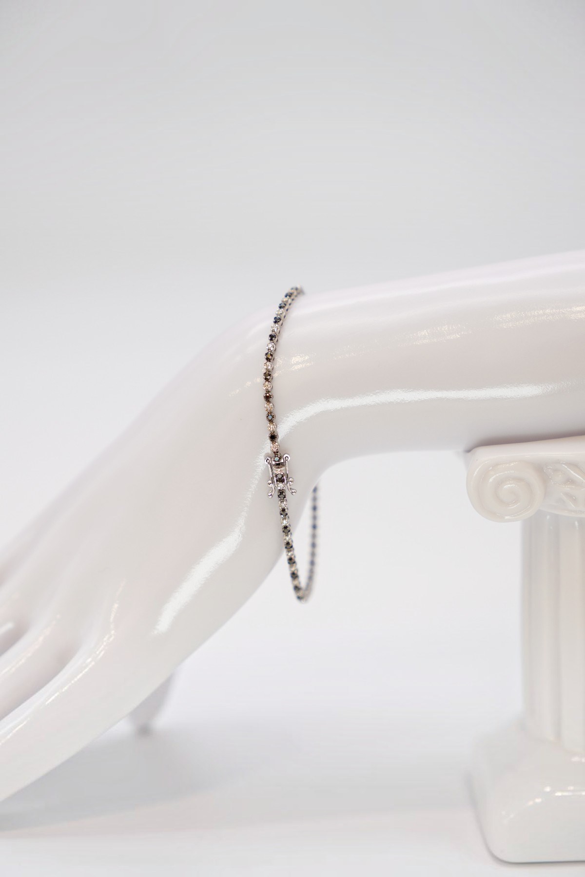  Black and White Diamond Bracelet 14 Carat