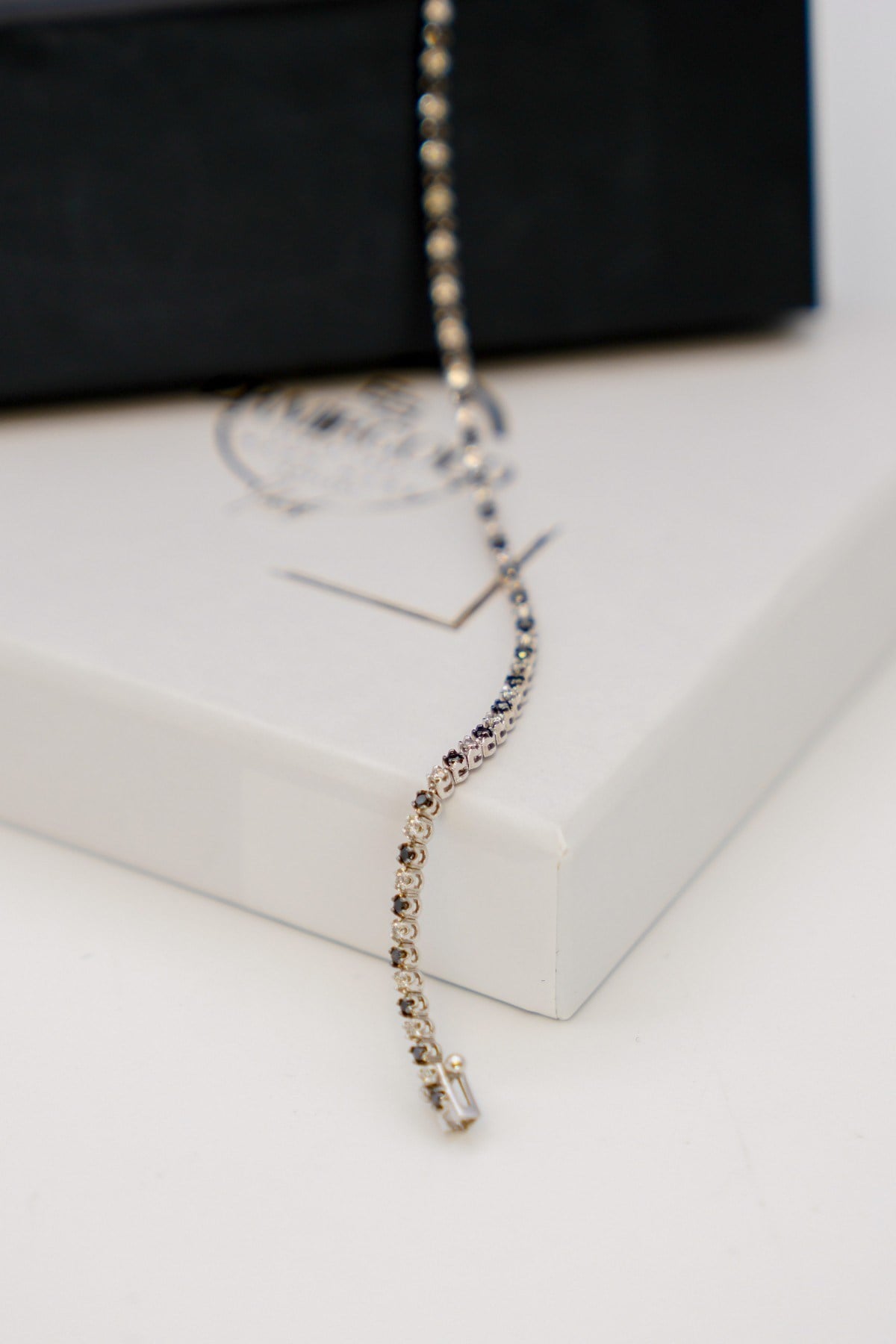  Black and White Diamond Bracelet 14 Carat