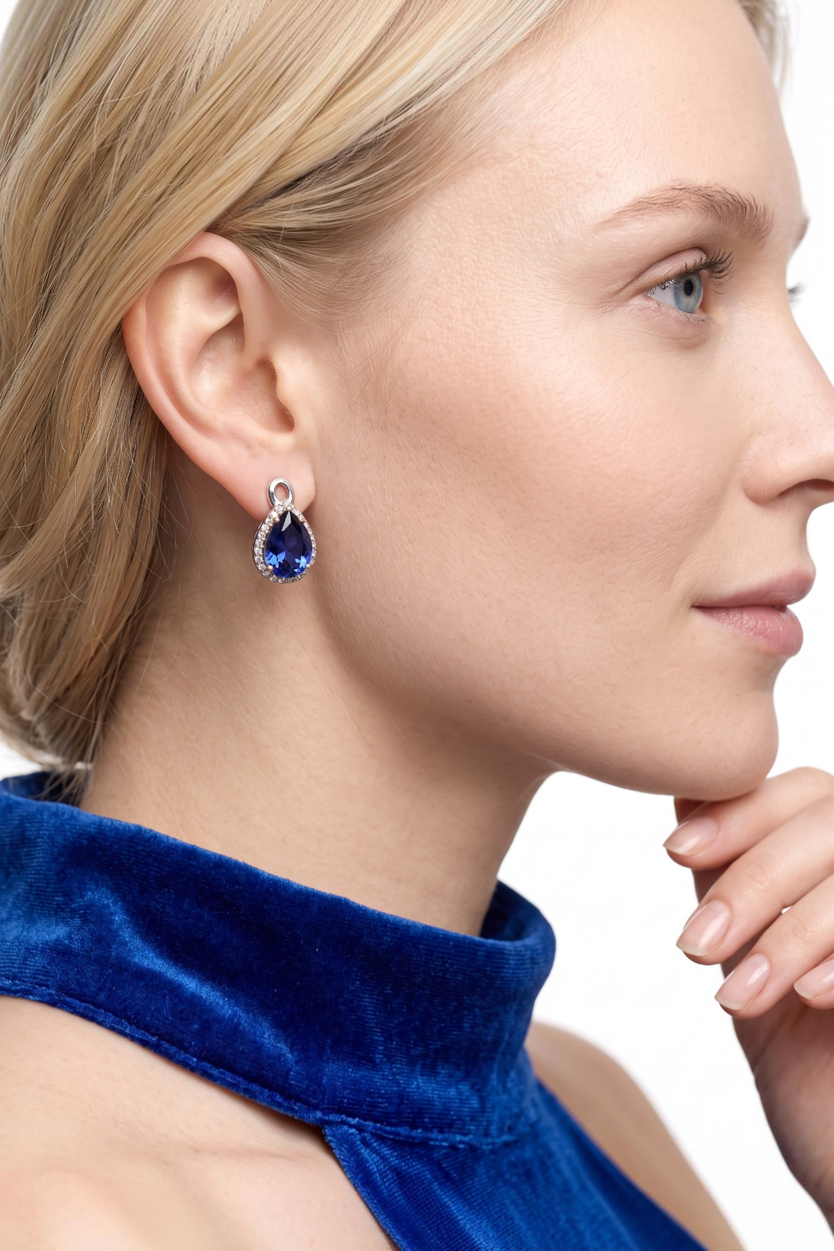Drop Tanzanite Stone Earrings 14 Carat