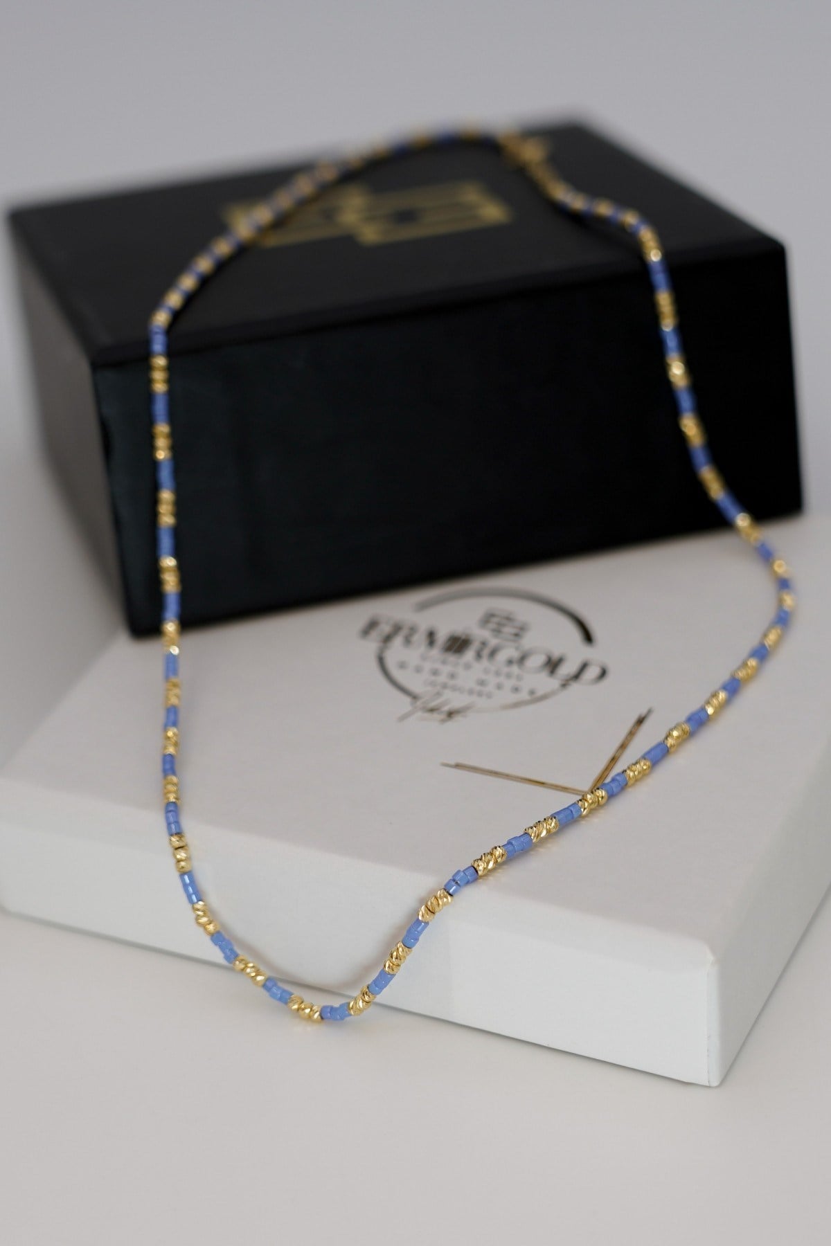 Lilac Beaded Dorica Necklace 14 Carat
