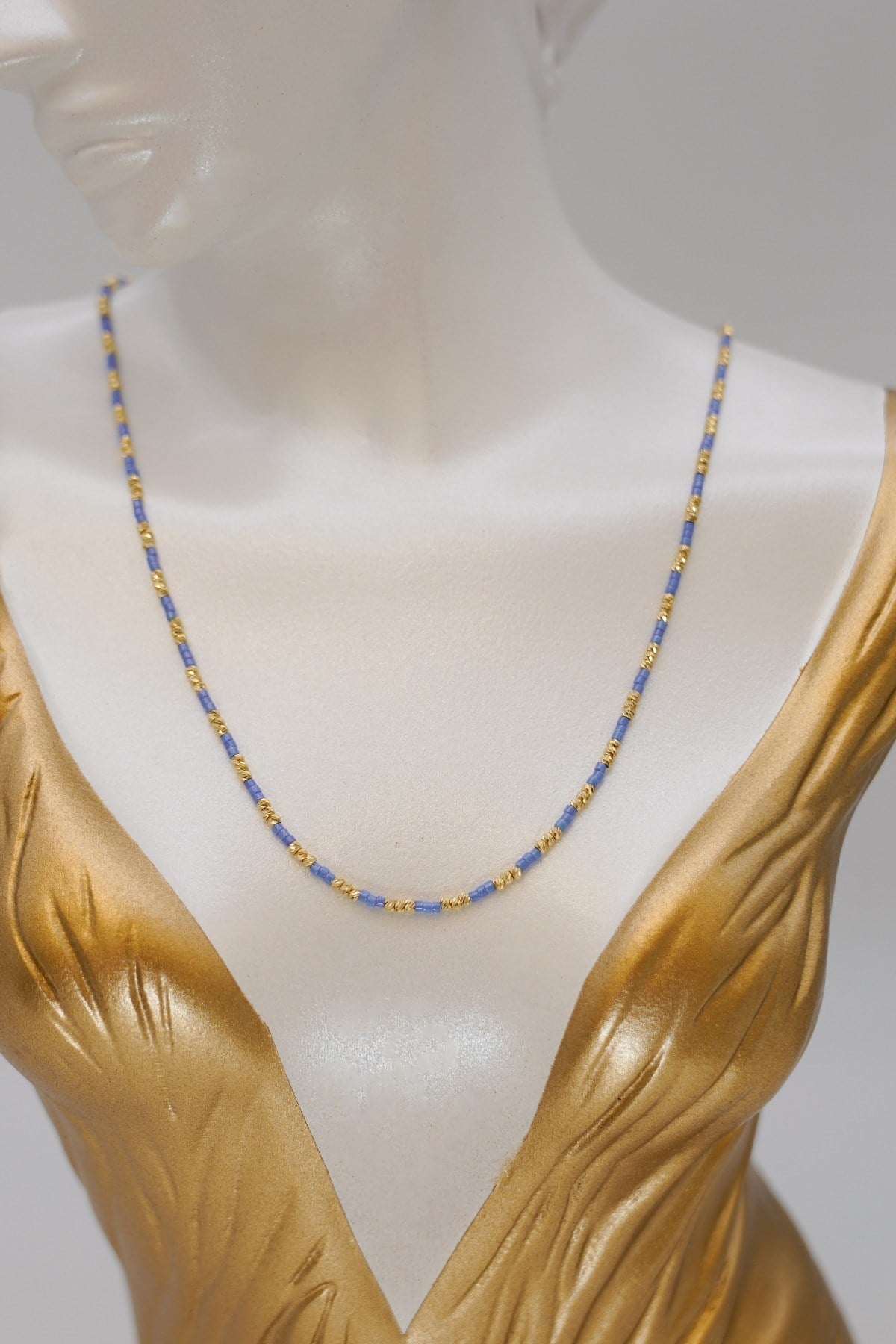 Lilac Beaded Dorica Necklace 14 Carat