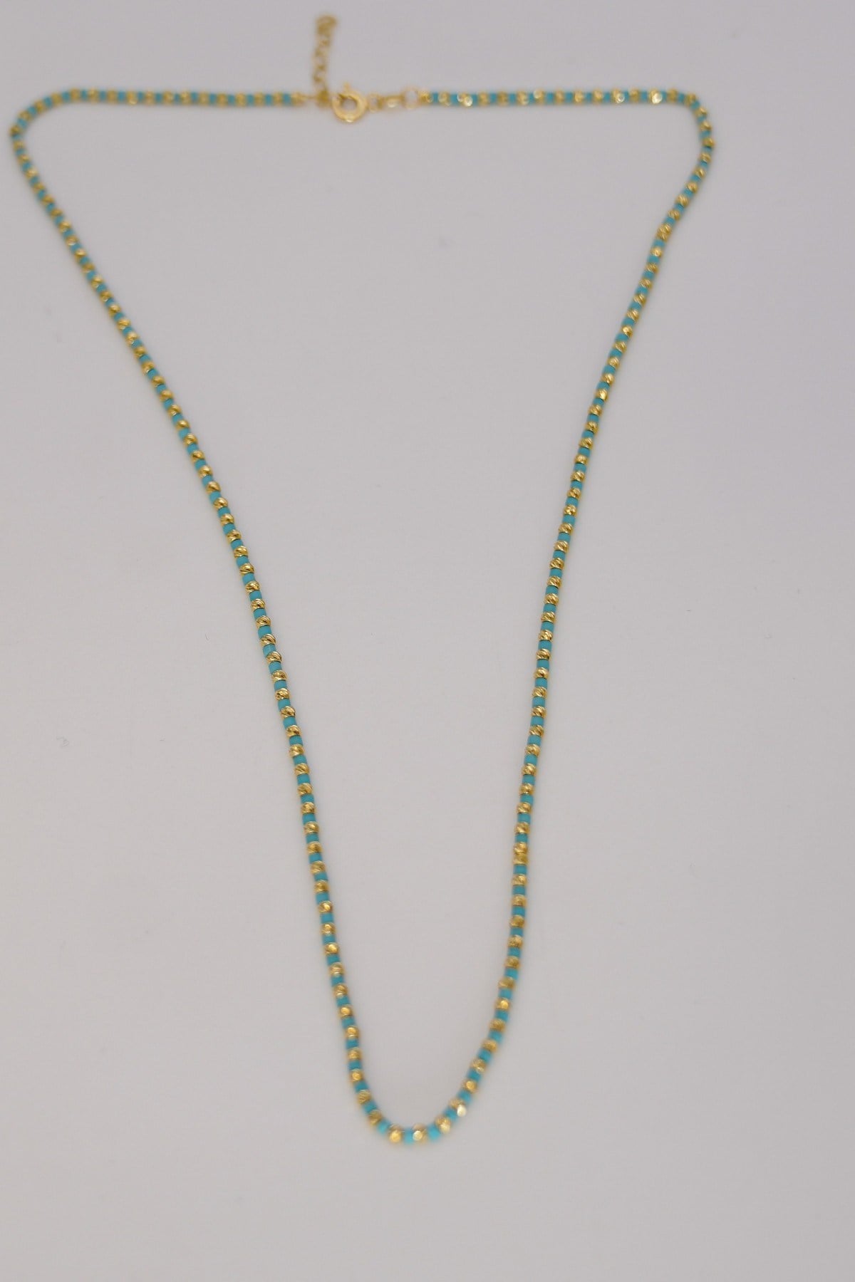 Blue Beaded Dorica Necklace 14 Carat