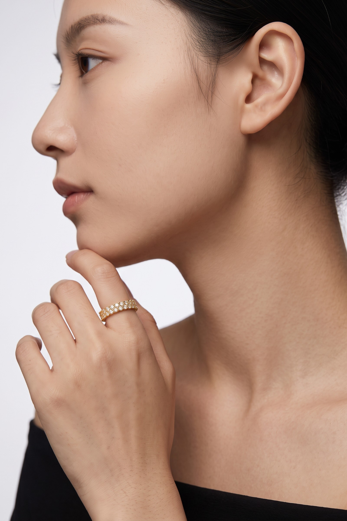 Eternity-Ring aus Zirkonstein, 14 Karat