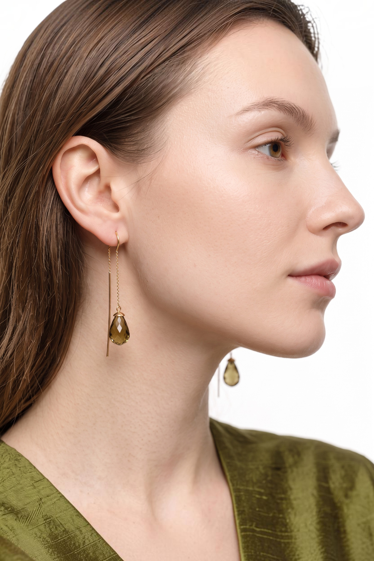 Zultanite Stone Drop Earrings 14 carat