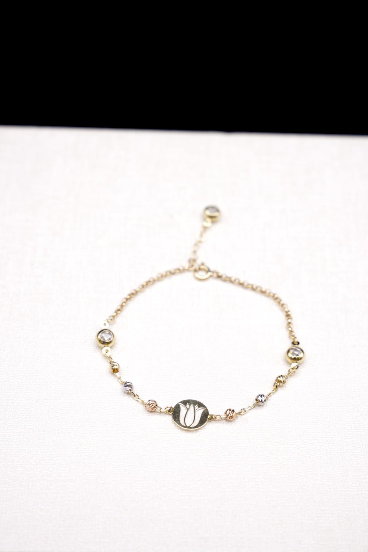 3 Renkli Dorika Bileklik 14 Ayar