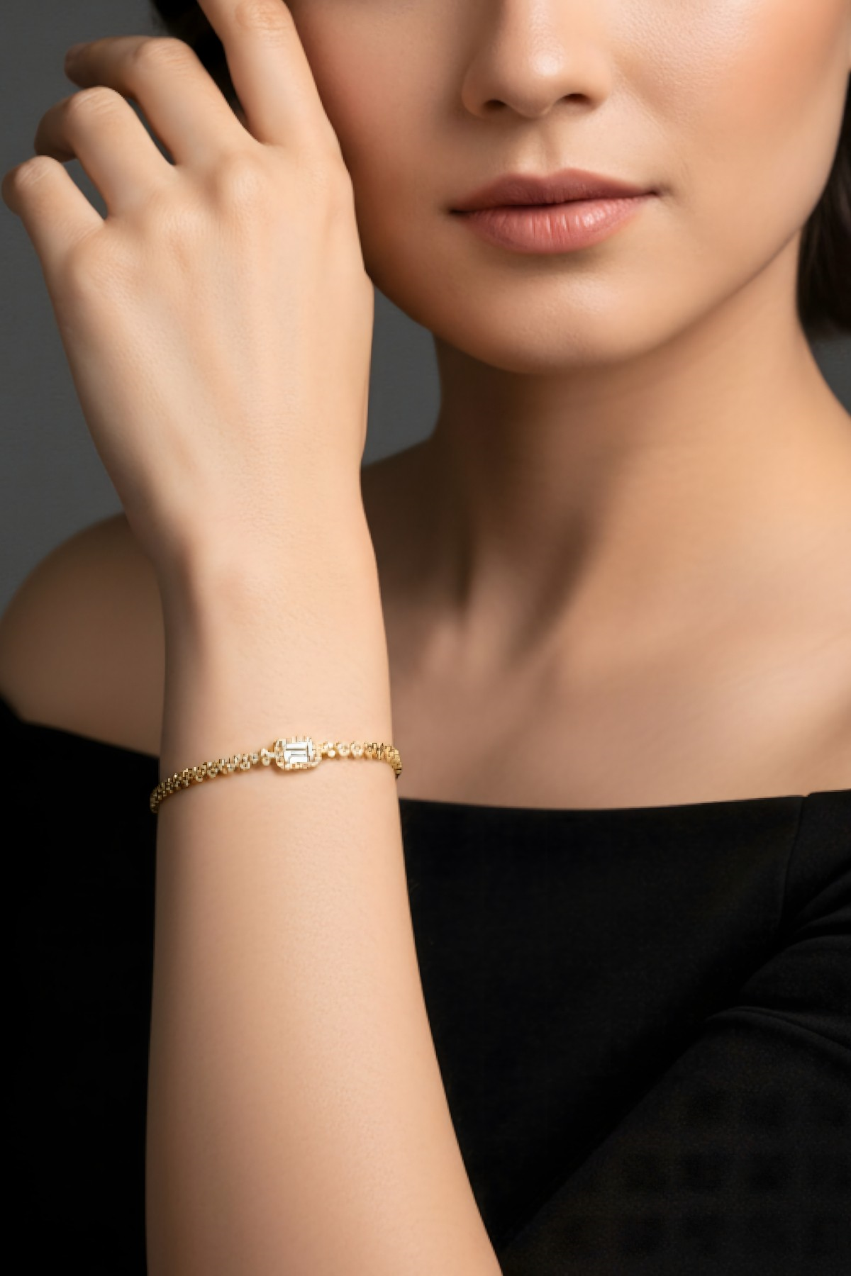 Baguette Stone Bracelet 14 Carat