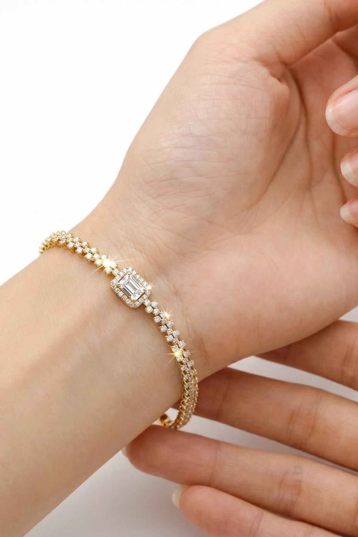 Baguette Stone Bracelet 14 Carat