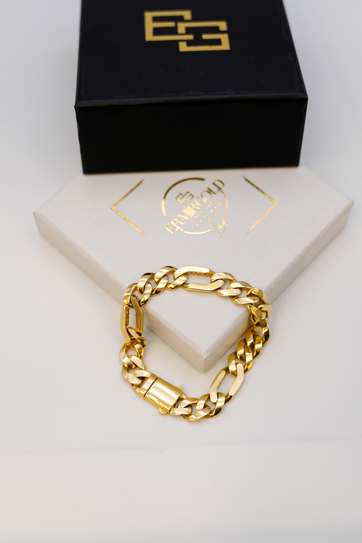 Figaro-Armband 14 Karat