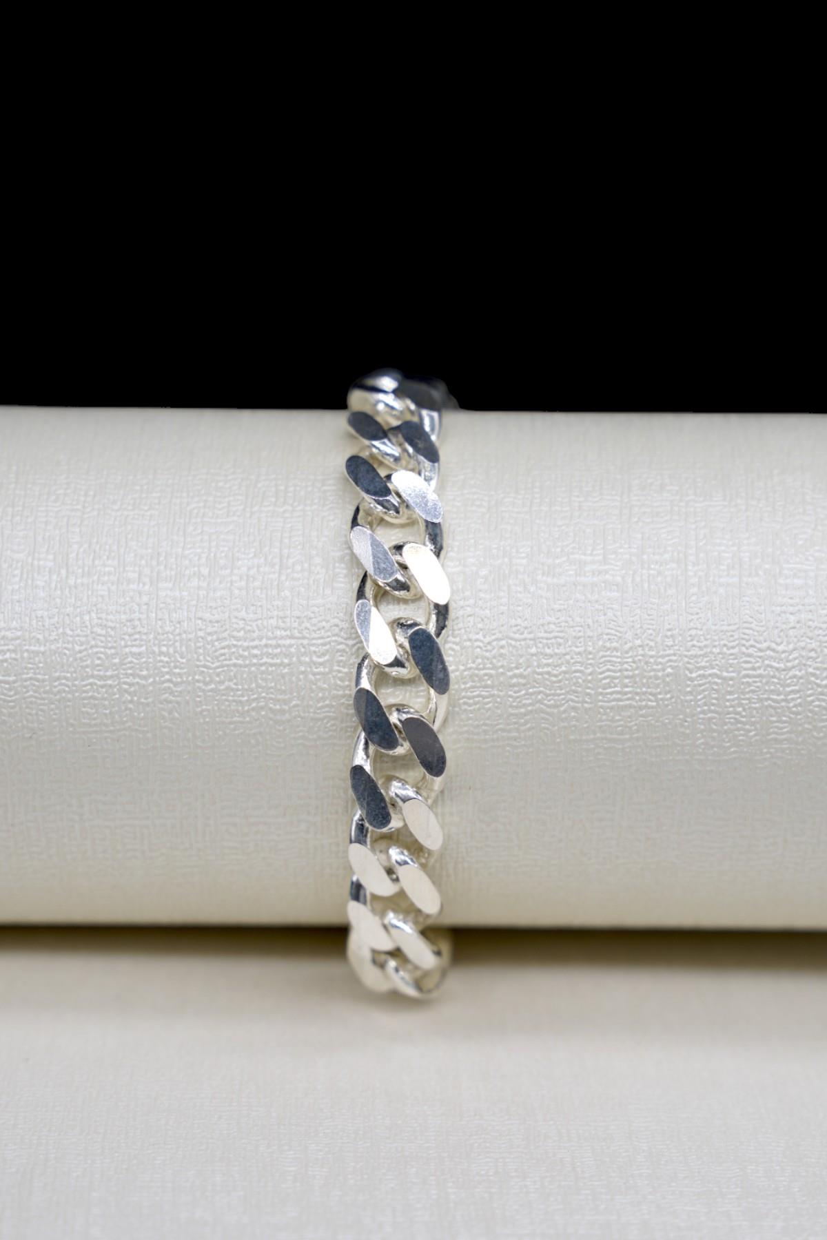 Gümüş Panzer Erkek Bileklik 925 Ayar