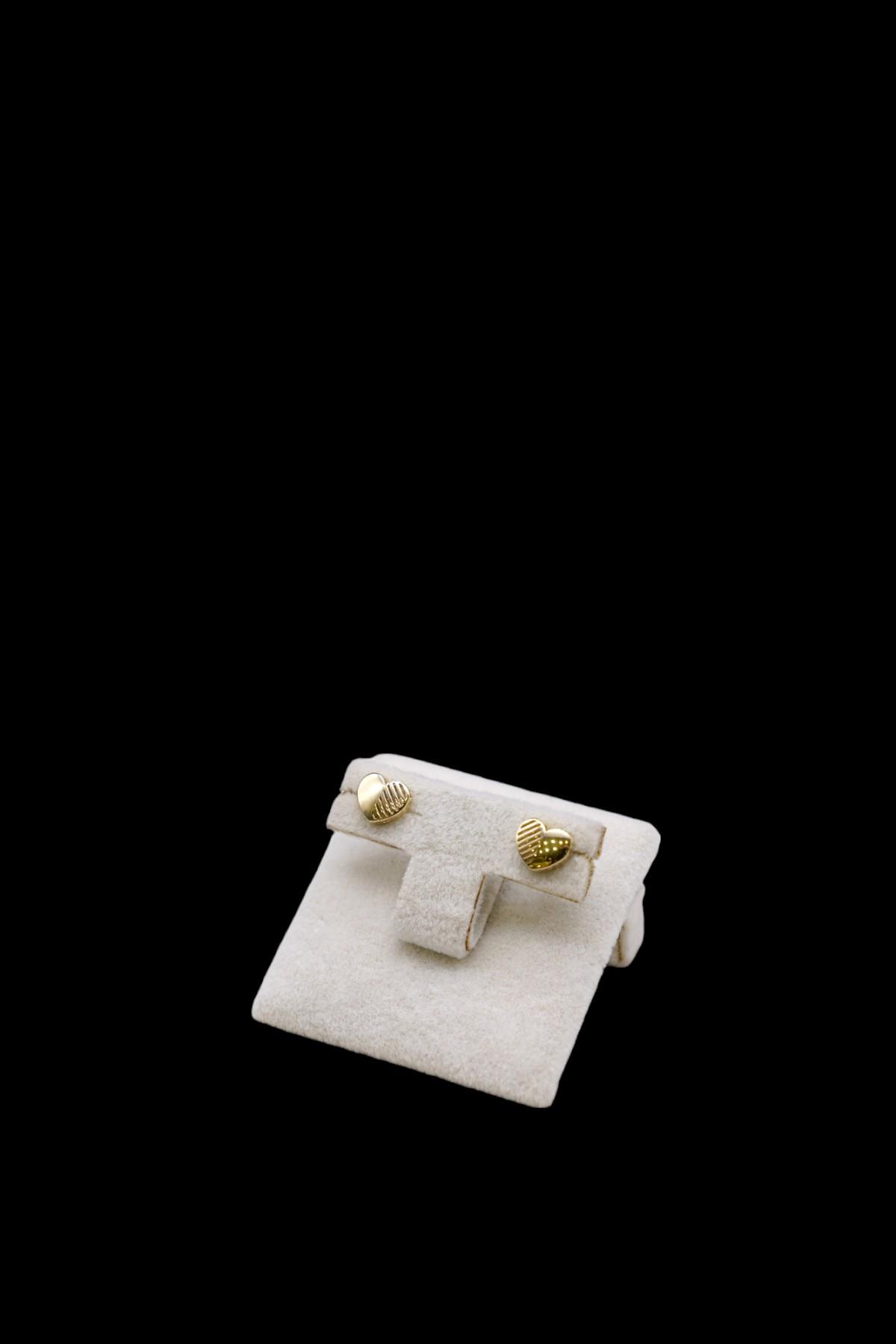 Kalp Figürlü kalemli Küpe 14 Ayar